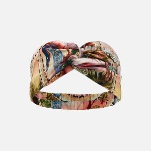 Camilla “Millas Got Mail” silk Egyptian motif woven twist hippie boho headband